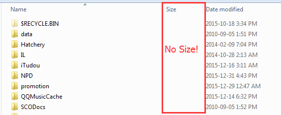 windows show folder size